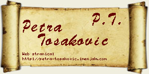 Petra Tošaković vizit kartica